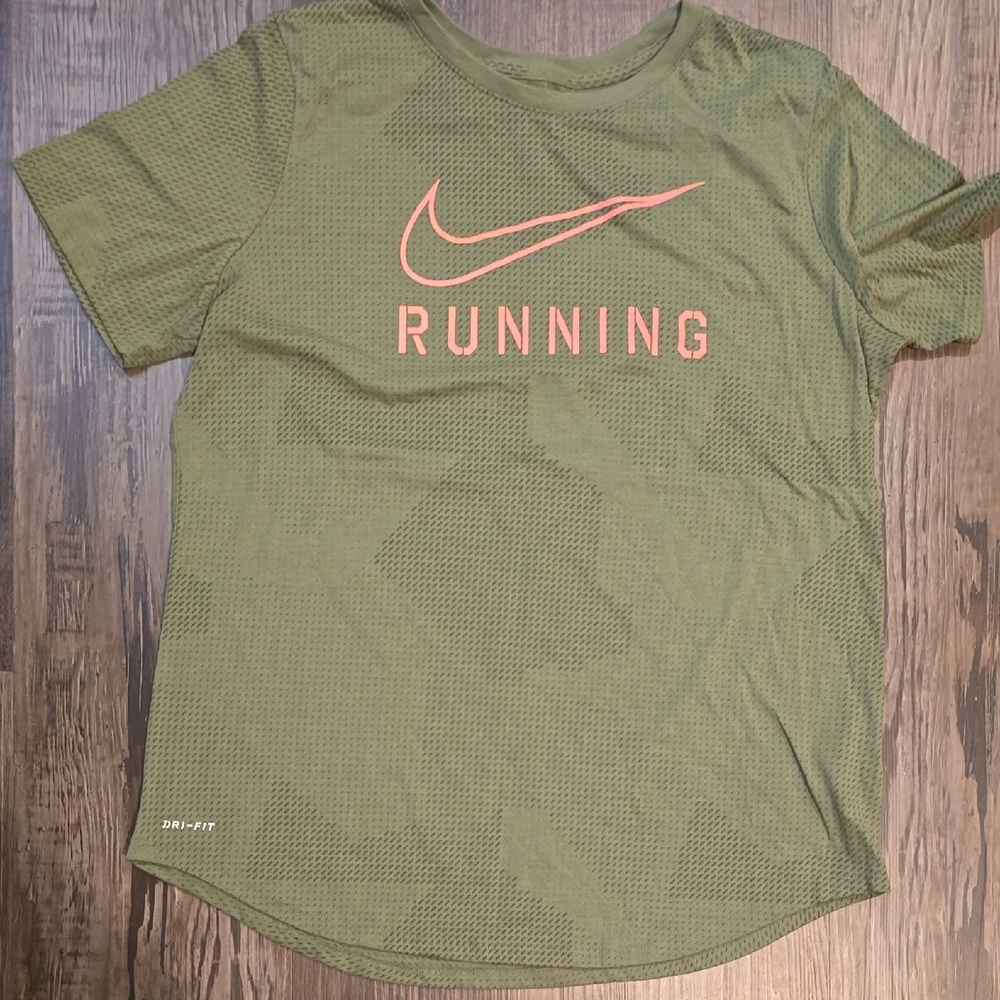 Nike Olive Green Dri-FIT Running Tee, ladies L